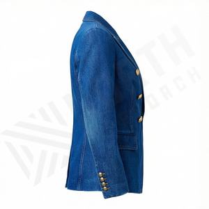 Chaqueta Vaquera de Invierno para Mujer, Manga Corta, Transpirable, Algodón de Primera Calidad, Estilo Casual, Moda, Prenda Exterior de Tendencia, Color Personalizado - Product Image 3