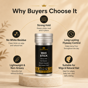 Cera per Capelli in Stick a Marchio Privato, Produttore OEM, Tenuta Forte, Senza Residui Bianchi, Basso MOQ, Logo Personalizzato per Parrucche, Bordi e Capelli Naturali - Product Image 3