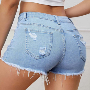 Shorts en jean toile taille haute pour femme, sexy, tendance, respirants, séchage rapide, sur mesure - Product Image 1