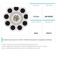 Câble de fibre optique OPGW pour mise à la terre aérienne, 12-96 fibres, SM G652D G655D, câble d'alimentation aérien haute tension blindé en métal