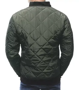 Custom Fashion Style Men's Warm Waterproof Canvas Stand Collar Front Logo Puffer Jacket Wholesale Winter Streetwear <b>Quilted</b> - Product Image 6