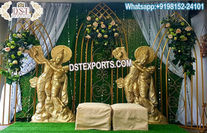 Élégant mariage Mandap zone d'entrée Statues en plein air mariage hindou FRP éléphant Statues indien mariage fête Hall entrée décor - Product Image 2