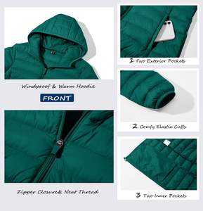 Classic quilted womens puffer jacket with lightweight <b>padding</b> elastic cuffs and Breathable fabric women's Puffer jackets - Product Image 6