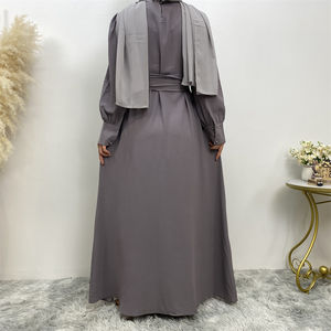 Nouveau design pour femmes Jilbab Abaya robe musulmane tissu personnalisé modeste Abaya pour femmes dernier modèle abaya pour femmes avec ceinture et taille - Product Image 6