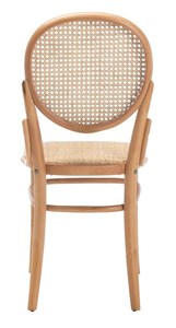 Chaises de salle à manger en bois de teck massif avec rotin naturel tissé sur l'assise et le dossier pour une utilisation intérieure et extérieure - Product Image 6
