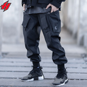 Cyberpunk Ninja Pantalon Techwear Bandage Poches zippées Pantalon cargo Joggers Hommes Noir Hip-hop Streetwear Pantalon - Product Image 2