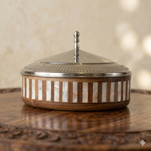 Cazuelas con Incrustaciones de Nácar y Hueso, Cuenco de Madera con Incrustaciones de Nácar, Recipiente para Alimentos, Servidor de Alimentos, Kuwait, Omán, Emiratos Árabes Unidos, Qatar, Dubái - Product Image 1