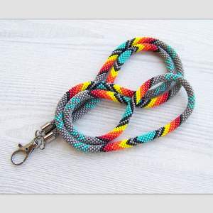 Fashionable Handmade Seed Beaded <b>Lanyards</b> Design Durable Handmade Seed Beads Beaded <b>Lanyards</b> For Students - Product Image 1