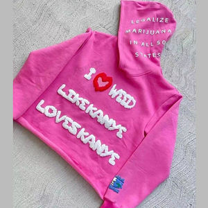 Streetwear hommes Running Manches longues Tie dye puff impression hoodie Heavyweight French Terry Pullover 3d Puff - Product Image 1