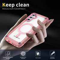 Coque arrière magnétique légère et antichoc en TPU+acrylique semi-transparente, design populaire, couleur unie, compatible multi-marques