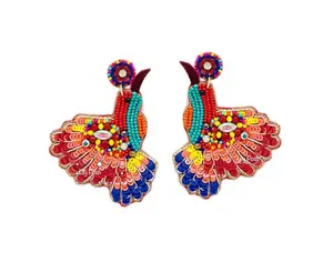 Beaded Earrings Crystal Glass <b>Beads</b> Handmade Long Round Dangle Earrings Bulk Supply Factory Price 2025 New - Product Image 1