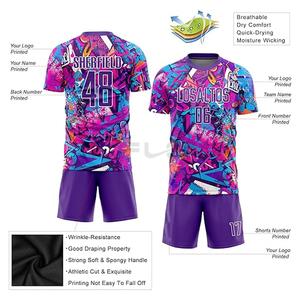 ชุดเสื้อฟุตบอลสโมสรเสื้อฟุตบอลผ้าโพลีเอสเตอร์100% เสื้อเจอร์ซีย์ทีมแห้งเร็วชุดฟุตบอลพิมพ์โลโก้ตามสั่ง - Product Image 5