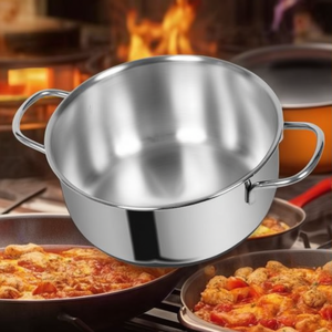 Stainless Steel Saucepan 22Cm Deep Plus Polished Chrome Induction Compatible Gas Electric <b>Ceramic</b> Stove Use - Product Image 3