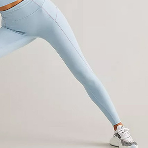 High Waist <b>Yoga</b> <b>Pants</b> From Pakistan Solid Color Spandex/Nylon Leggings with Elastic Waist Closure - Product Image 3
