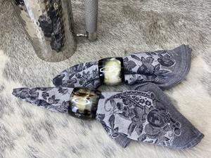 Vente en gros de serviette en corne de buffle décoration de table en gros porte-serviette rond de serviette en corne de boeuf de Noël - Product Image 3