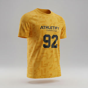 Maillot de football sublimé avec noms et numéros de joueurs, logos personnalisés en tissu 100% polyester pour un confort maximal - Product Image 1