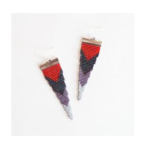 Boucles d'oreilles brodées de perles de rocaille écologiques Boucles d'oreilles en perles brodées Boucles d'oreilles brodées de perles fabriquées à la main personnalisées - Product Image 3