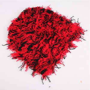 Design graphique personnalisé imprimé jacquard tissé tricoté Streetwear casquettes de tête de mort Skully chapeau réversible en détresse bonnet tricoté - Product Image 1