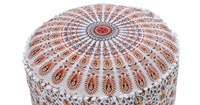 Housse de pouf Ottoman Mandala or noir traditionnel fait à la main bohème Hippie maison décorative housse de coussin siège oreiller extérieur