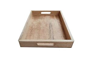 Plateau de service rond rustique en bois massif Design fantaisie pour les fêtes de mariage à domicile Utilisation au restaurant - Product Image 6