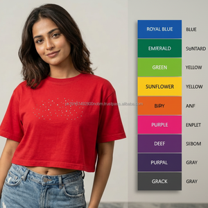 Camiseta Corta de Moda para Mujer, Estilo Informal, de Secado Rápido, Transpirable, Tejida, Personalizable, Nueva Colección de Verano - Product Image 6