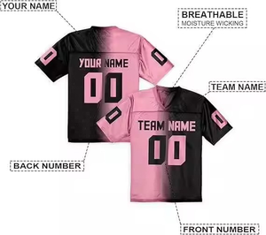 Logotipo personalizado Streetwear Camiseta de fútbol americano OEM corte perfecto uniforme de fútbol americano con logotipo y diseño personalizados - Product Image 4