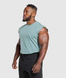 Hot Custom Pure Polyester Men's Fitness Tank Tops Plus Size Gym Muscle Training <b>Singlets</b> for Man Sport <b>Running</b> Sleeveless - Product Image 1