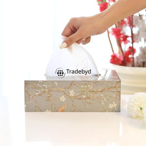 Boîte à mouchoirs décorative en bois carré, émaillée, écologique, de qualité supérieure, fabriquée à la main, pour table à manger - Product Image 4