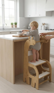 Wooden <b>Learning</b> <b>Tower</b> for Toddlers <b>Montessori</b> Helper Stool Safe MDF Toddler Kitchen <b>Tower</b> - Product Image 3