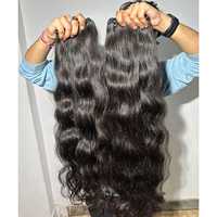 Harga pabrik grosir bundel rambut manusia mentah berenda gelombang Kinky India yang tidak diproses dari India