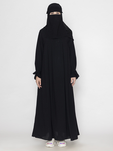 Vestidos Musulmanes Burqa de Poliéster Personalizados de Diseño Moderno y Alta Calidad, Abaya Negra de Dubái para Mujer, Venta al Por Mayor para Exportación - Product Image 4