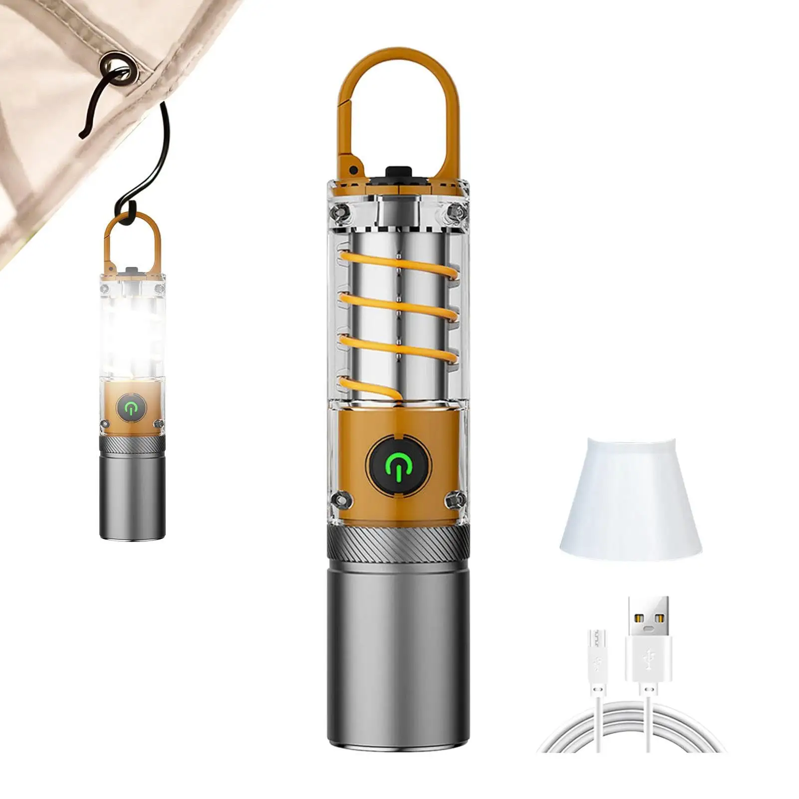 Tragbare leistungs starke LED EDC Linterna wasserdichte Taschenlampe LED COB ZOOM USB-C XHP50 Camping Taschenlampe wiederauf ladbar mit Haken