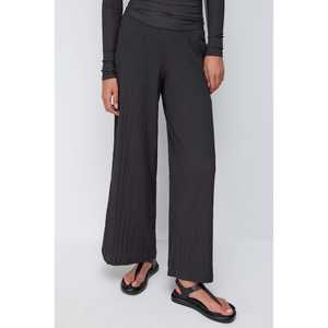 Pantalones Anchos de Mujer con Aspecto Texturizado, 100% Poliéster - Product Image 3