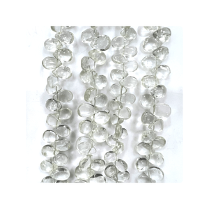 Perles de pierres précieuses de qualité supérieure en améthyste verte naturelle facettée de 7 pouces, forme poire, taille personnalisée, tiers - Product Image 6