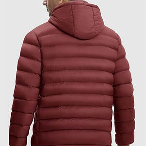 Chaqueta Acolchada Impermeable con Capucha Desmontable para Hombre, Chaqueta de Invierno Ligera y Aislada, 4 Bolsillos, Puños Elásticos Ajustables - Product Image 3
