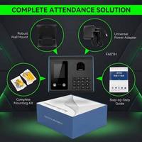 Máquina de Control de Asistencia con Reconocimiento Facial Biométrico FA01H, Cámara Dual IR, Reloj de Control de Horario con Huella Dactilar, Informe de Excel sin Software