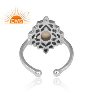 แหวนโอปอลปรับได้อัญมณีโอปอลจากเอธิโอเปียธรรมชาติเงินสเตอร์ลิงออกซิไดซ์แบบปรับได้ - Product Image 5