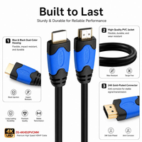Câble Premium Haute Vitesse 4K 60Hz 18Gbps HDR 2.0 avec Blindage Combiné en PVC pour Moniteurs et Projecteurs