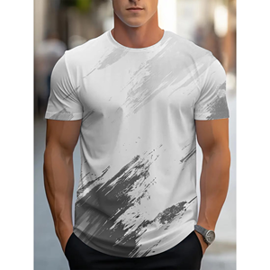 Camiseta de Verano para Hombre, Personalizada, de Punto Sólido, Cuello en V, Manga Corta, Transpirable y de Secado Rápido, 100% Algodón, Moderna, para Exteriores - Product Image 1