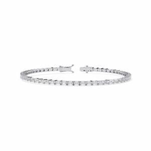 9K <b>Rose</b>/Yellow/White <b>Gold</b> Lab Grown Baguette Diamond Vintage Rhodium Plated IGI Certified Women's Tennis Bracelet OEM Jewelry - Product Image 3