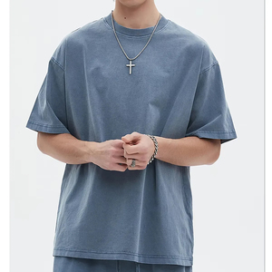 Camiseta extragrande de punto de algodón 100% para hombre con estilo, ropa de calle personalizada, diseño de letras, algodón lavado, marca OEM disponible en stock - Product Image 1