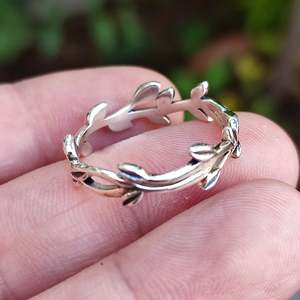 Navya <b>Craft</b> 925 Sterling Silver Handmade Women's Leaf <b>Ring</b> Band Boho Jewelry for Christmas Anniversary Valentine's Day Gift - Product Image 2