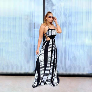 Robe longue d'été J&H pour femme, dos nu, élégante et décontractée, style swing, technique crochetée, col carré, taille élastique, tailles XS-XL - Product Image 3