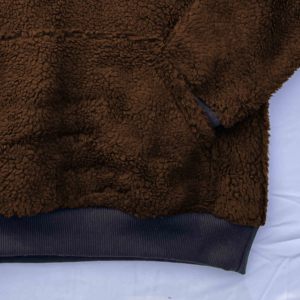 Sweat à capuche Sherpa surdimensionné pour hommes 100% coton mélangé pull polaire épais épaule tombante teint uni Style hiver de haute qualité - Product Image 5