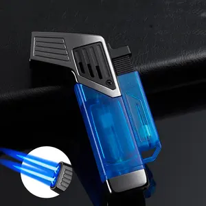DEBANG Cigar Lighter Powerful Double Flame Portable Refillable Colorful Torch Lighters For Cigar And Cigarette