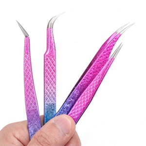 Pinces à cils de haute qualité en acier inoxydable, pinces de qualité supérieure pour kits d'extensions de cils, instruments de manucure - Product Image 4