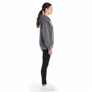 Sweat à capuche tendance avec effet délavé à l'acide et décoloration au soleil, design tendance, tissu chaud, fermeture éclair, pour un usage décontracté ou sportif, unisexe - Product Image 6