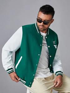 Blouson Bomber Varsity en Laine pour Homme avec Capuche, Style Letterman, Corps et Manches en Tissu, Col Montant - Product Image 5