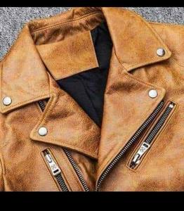 Chaqueta de cuero genuino para hombre moderna personalizada para invierno logotipo de marca personalizado tela nueva condición - Product Image 3