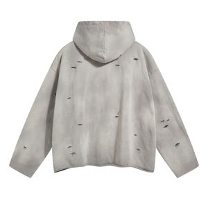 OEM Premium Quality Men Distressed Thermal Hoodies Sun Fade Custom Vintage Distressed Embroidery Hoodie Basics Cotton Blended - Product Image 2